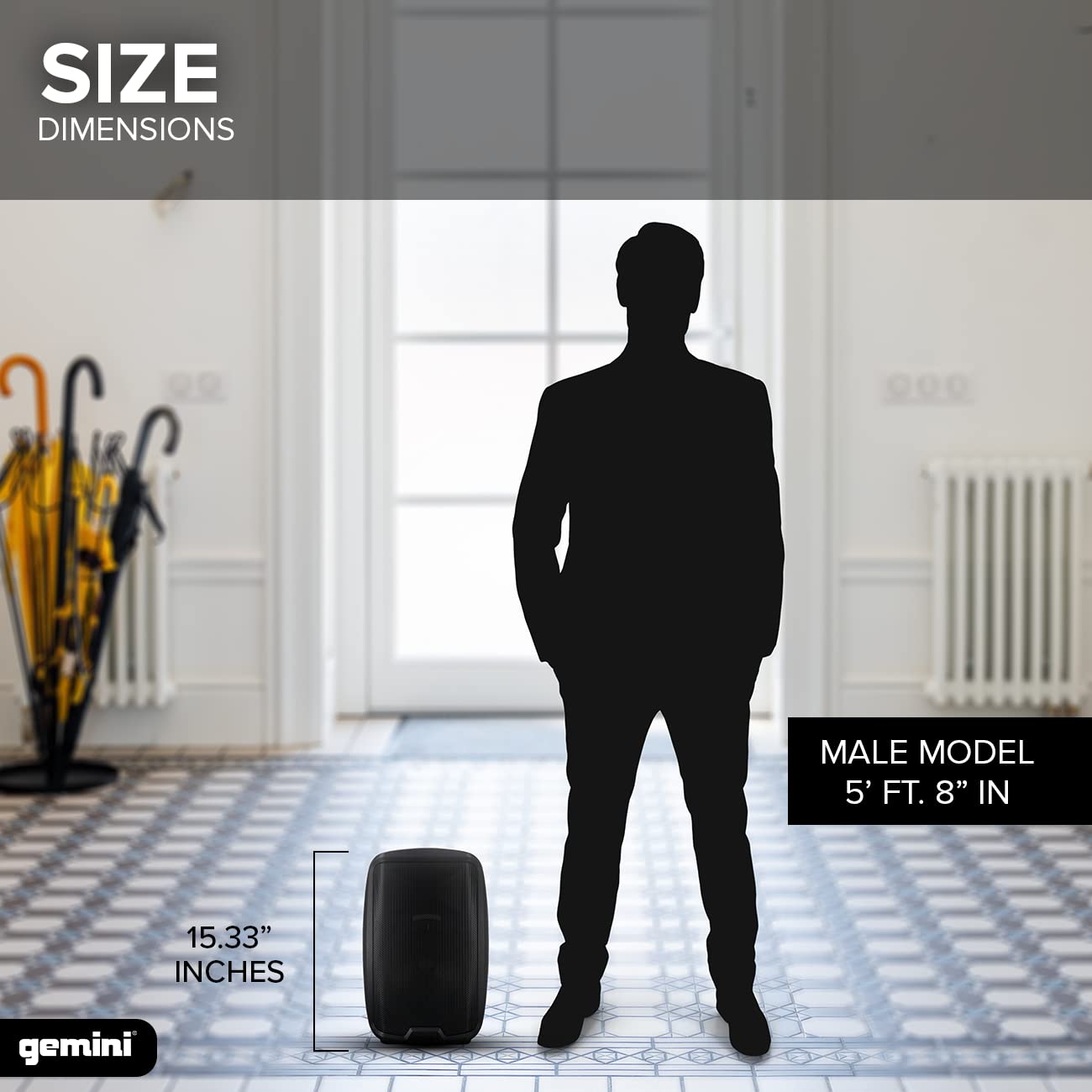 Gemini Sound AS-2108BT Active 8'' Inch Woofer 500W Watt DJ Monitor Powered Amplified PA Speakers System With Bluetooth, Wireless